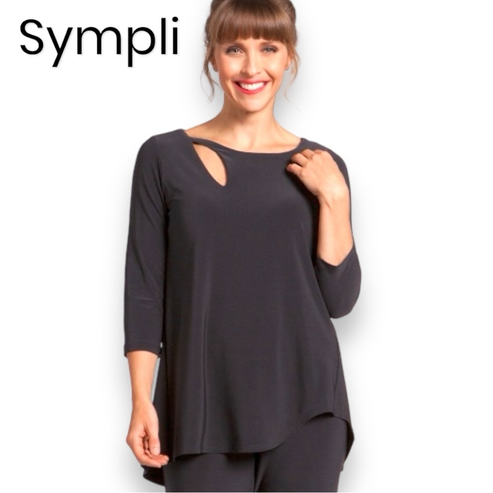 Sympli Angle Seam Pleat Hem Dress in navy size 14